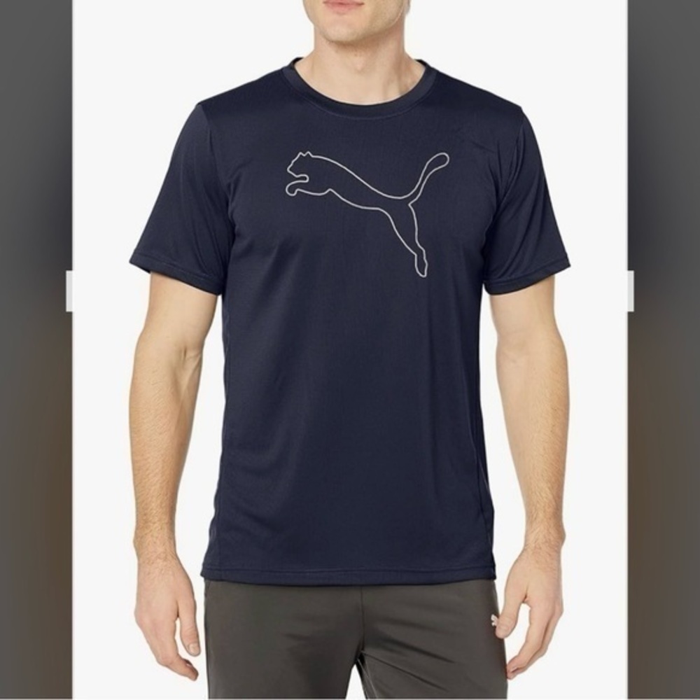 Puma Men’s Performance Cat DryCell Training Tee in Peacoat Size S